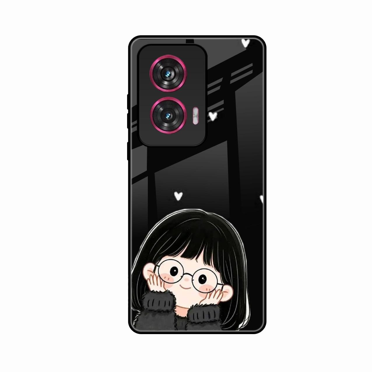 Sweet Blush Girl Glass Case Cover For Motorola G85 5G