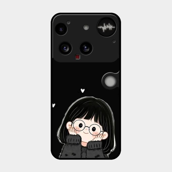 Sweet Blush Girl Glass Case Cover For Nothing Phone 3 5G