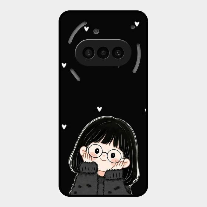 Sweet Blush Girl Glass Case Cover For Nothing Phone 3A 5G