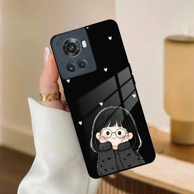 Sweet Blush Girl Glass Case Cover For OnePlus - ShopOnCliQ