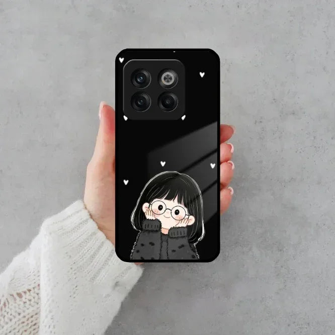 Sweet Blush Girl Glass Case Cover For OnePlus - ShopOnCliQ