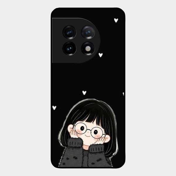 Sweet Blush Girl Glass Case Cover For Oneplus 11 5G