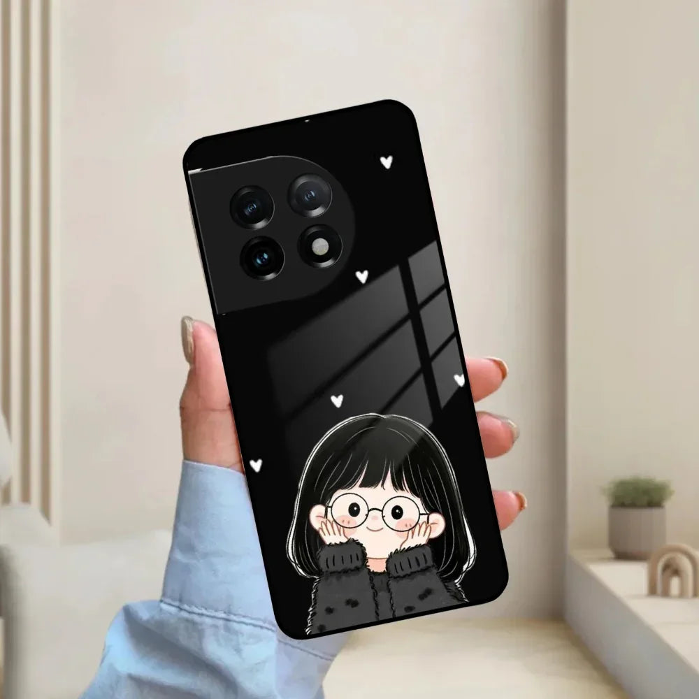 Sweet Blush Girl Glass Case Cover For OnePlus - ShopOnCliQ