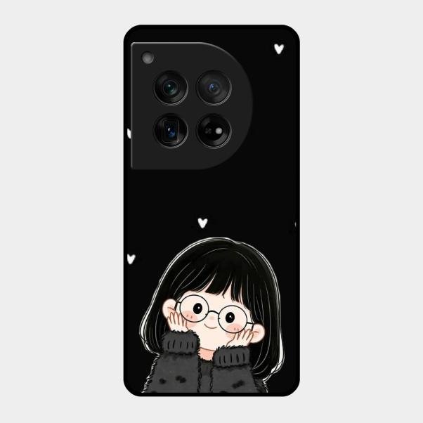 Sweet Blush Girl Glass Case Cover For Oneplus 12 5G
