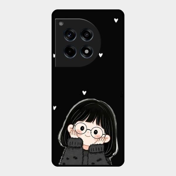 Sweet Blush Girl Glass Case Cover For Oneplus 12R 5G