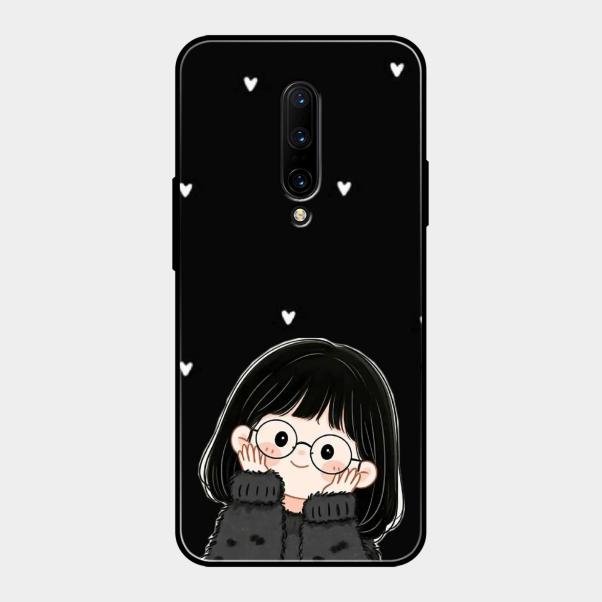 Sweet Blush Girl Glass Case Cover For Oneplus 7 Pro