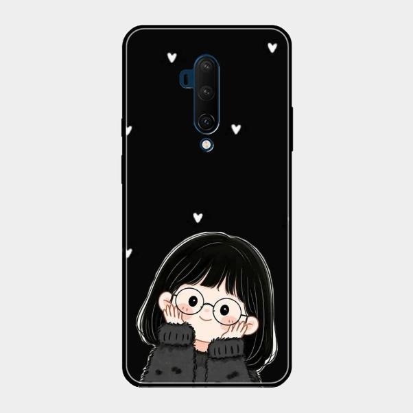 Sweet Blush Girl Glass Case Cover For Oneplus 7T Pro
