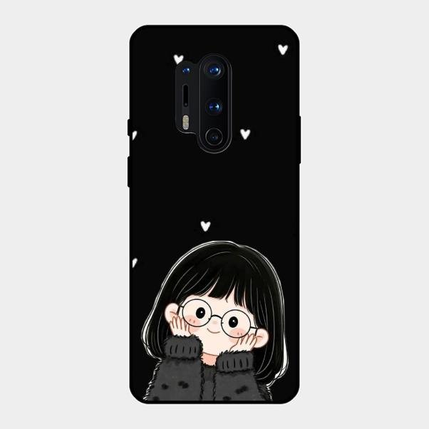 Sweet Blush Girl Glass Case Cover For Oneplus 8 Pro