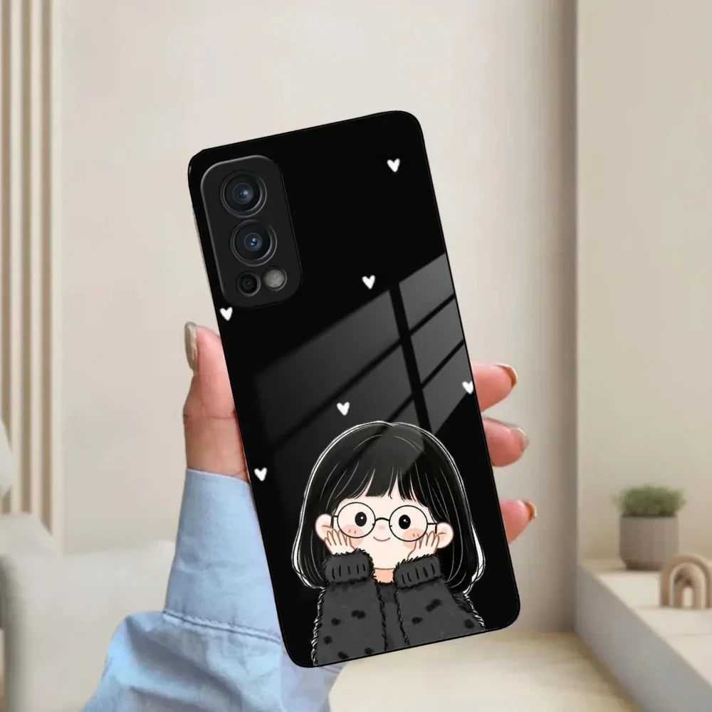 Sweet Blush Girl Glass Case Cover For OnePlus - ShopOnCliQ