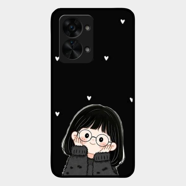Sweet Blush Girl Glass Case Cover For Oneplus Nord 2T 5G