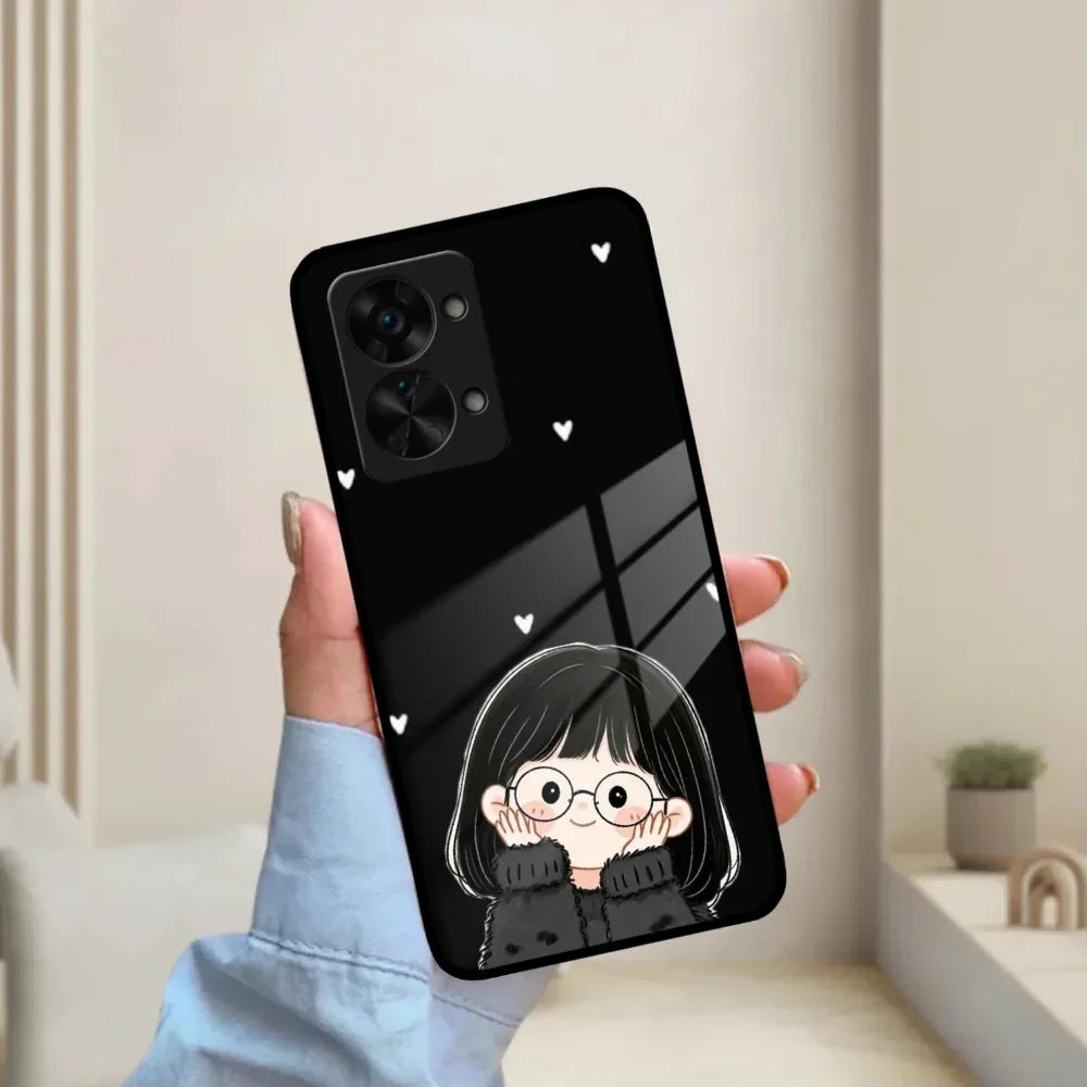 Sweet Blush Girl Glass Case Cover For OnePlus - ShopOnCliQ