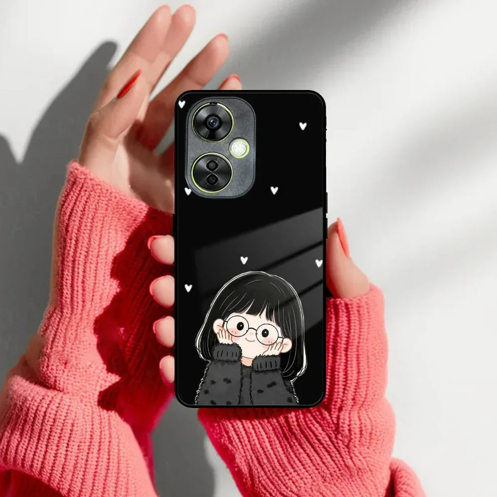 Sweet Blush Girl Glass Case Cover For OnePlus - ShopOnCliQ