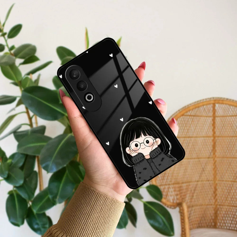 Sweet Blush Girl Glass Case Cover For OnePlus - ShopOnCliQ