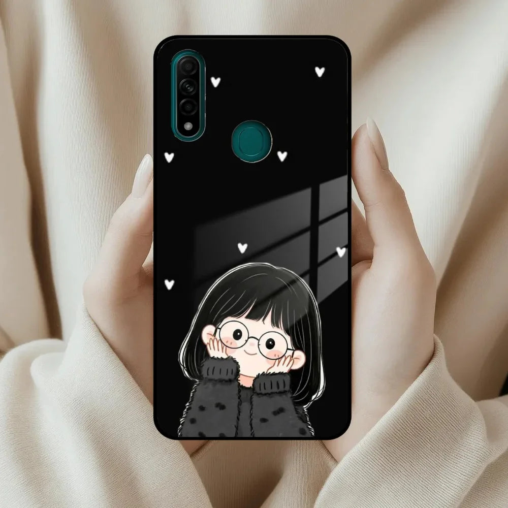 Sweet Blush Girl Glass Case Cover For Oppo - ShopOnCliQ