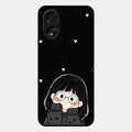 Sweet Blush Girl Glass Case Cover For Oppo A38