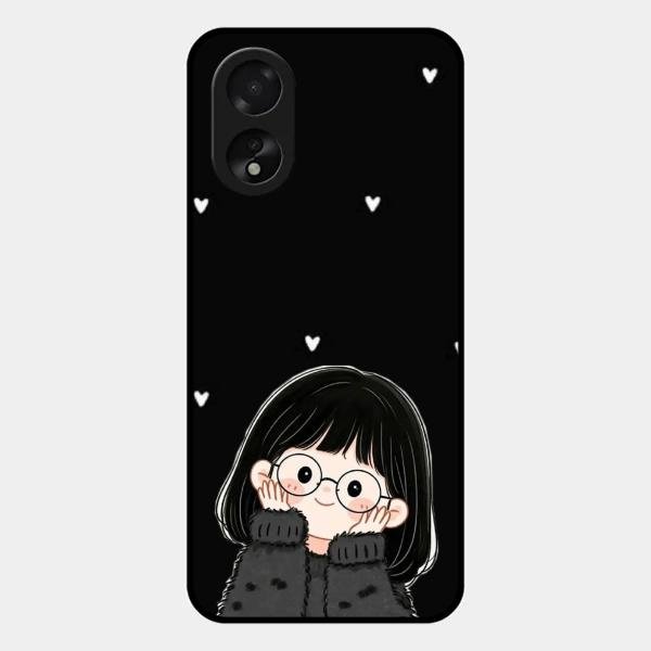 Sweet Blush Girl Glass Case Cover For Oppo A38