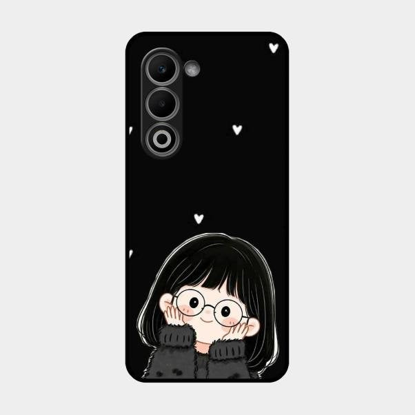 Sweet Blush Girl Glass Case Cover For Oppo A5 5G