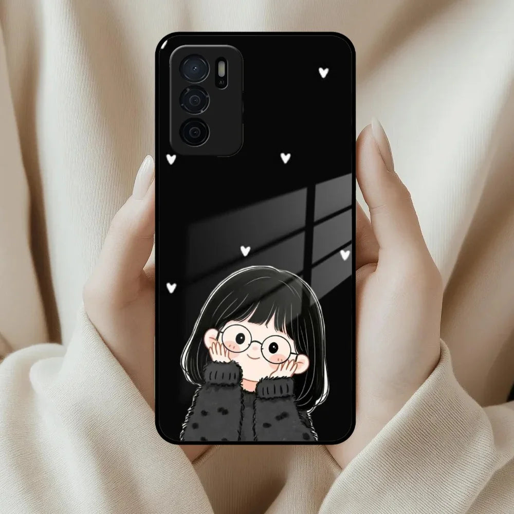 Sweet Blush Girl Glass Case Cover For Oppo - ShopOnCliQ