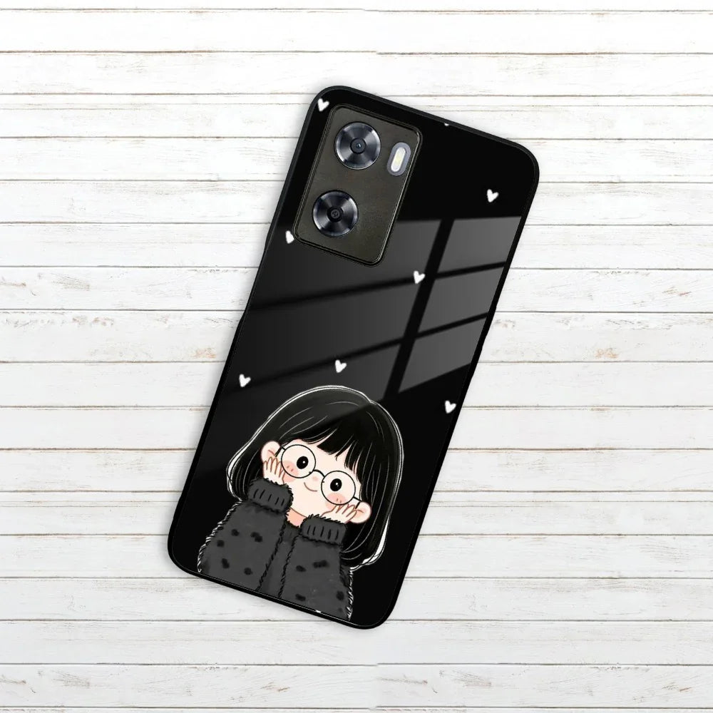 Sweet Blush Girl Glass Case Cover For Oppo - ShopOnCliQ