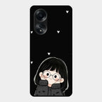 Sweet Blush Girl Glass Case Cover For Oppo A58