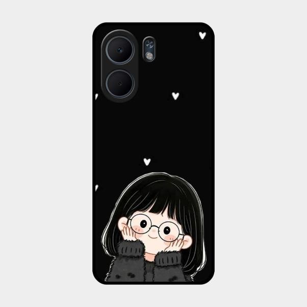 Sweet Blush Girl Glass Case Cover For Oppo A5X 5G