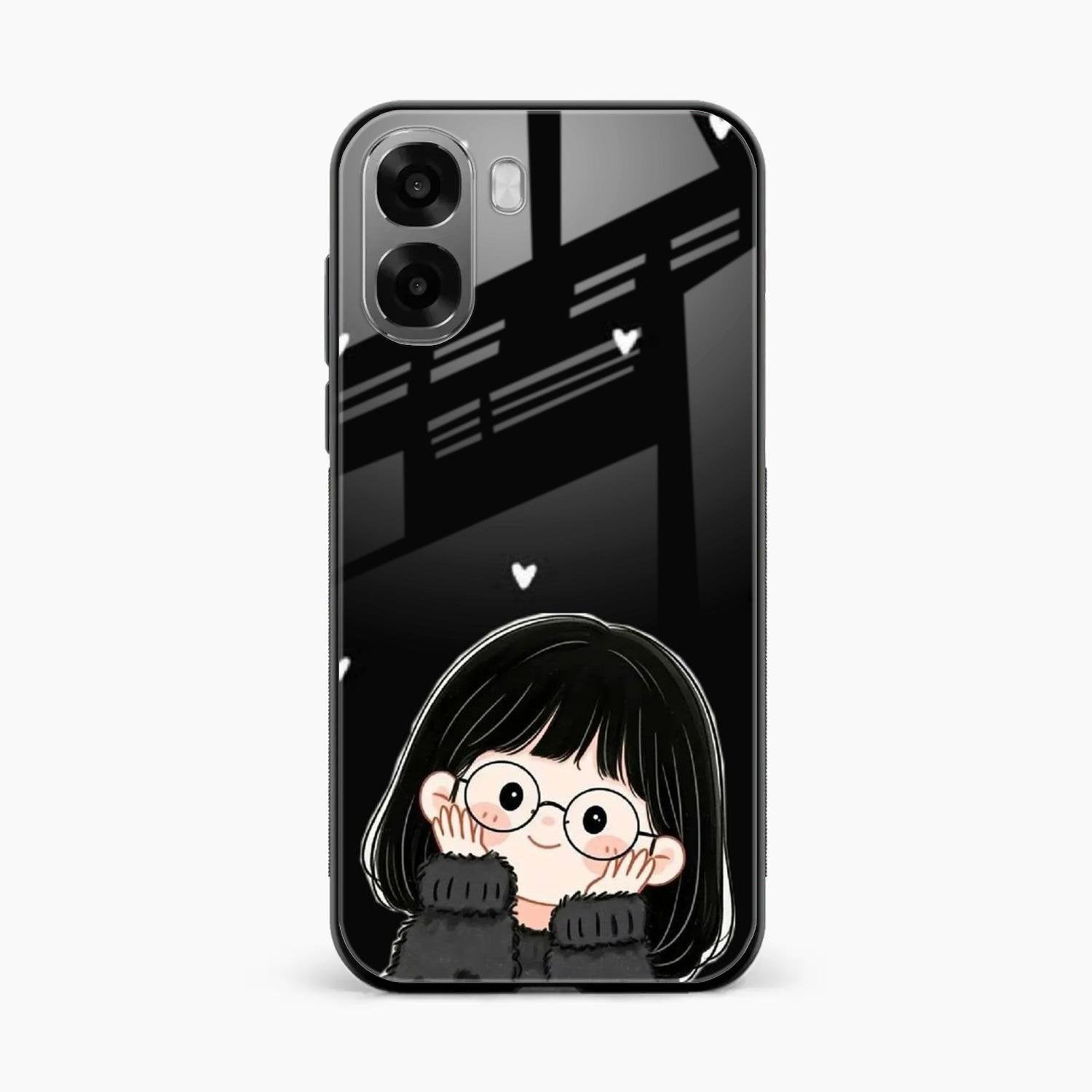 Sweet Blush Girl Glass Case Cover For Oppo A6X 5G