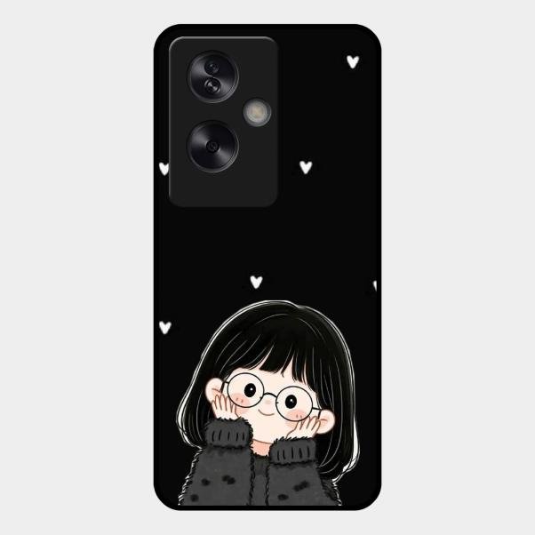 Sweet Blush Girl Glass Case Cover For Oppo A79 5G