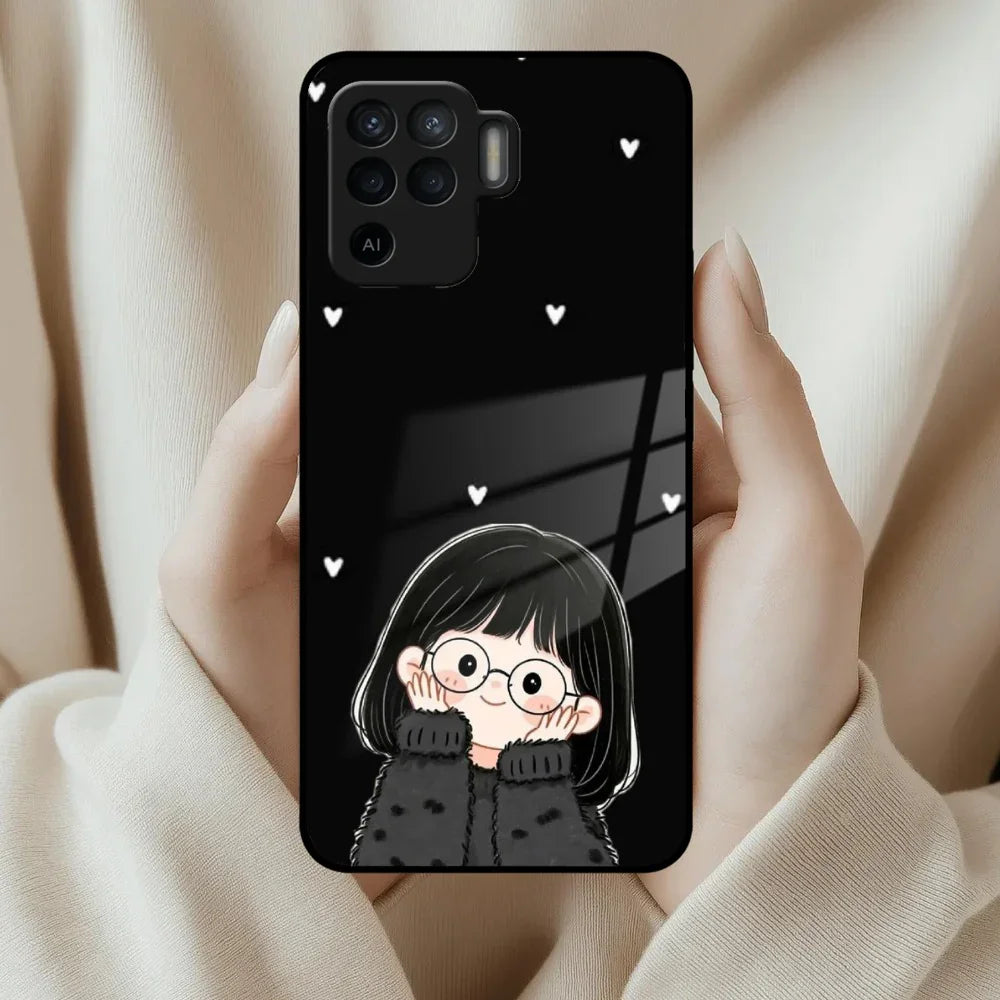 Sweet Blush Girl Glass Case Cover For Oppo - ShopOnCliQ