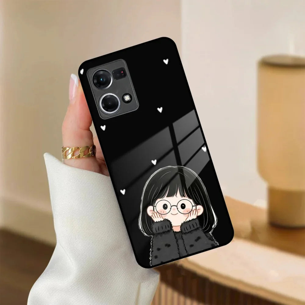 Sweet Blush Girl Glass Case Cover For Oppo - ShopOnCliQ