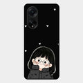 Sweet Blush Girl Glass Case Cover For Oppo F23 5G