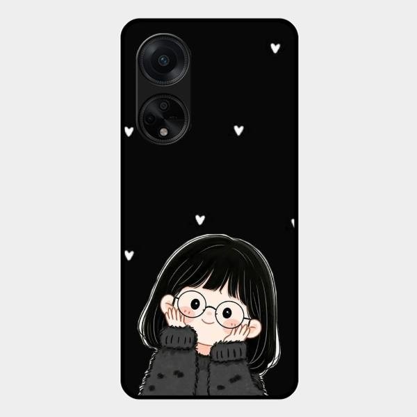Sweet Blush Girl Glass Case Cover For Oppo F23 5G