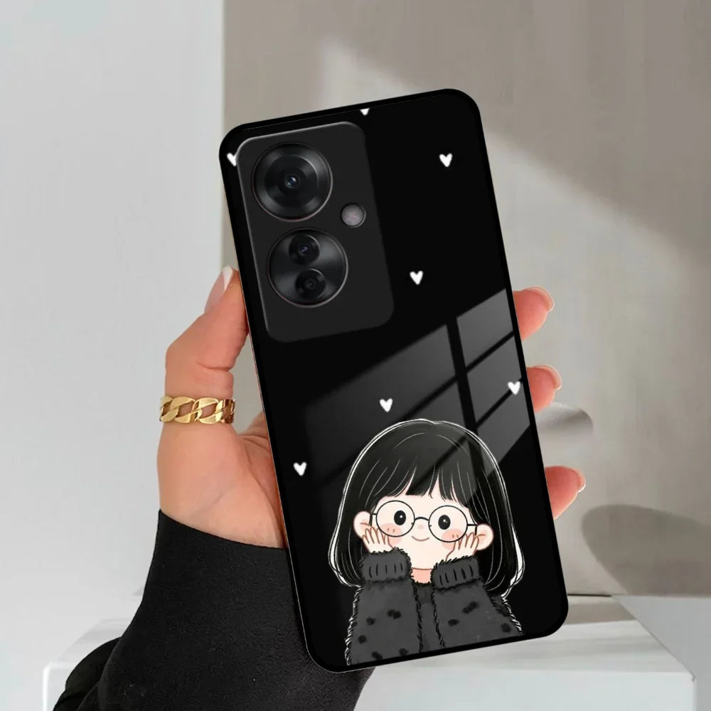 Sweet Blush Girl Glass Case Cover For Oppo - ShopOnCliQ