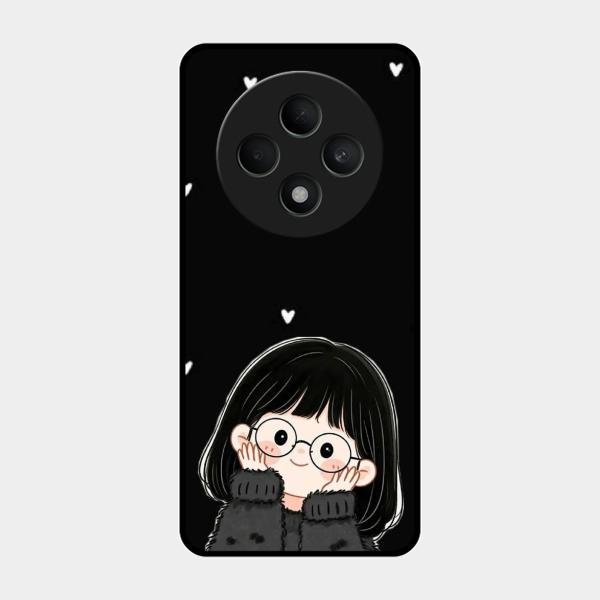 Sweet Blush Girl Glass Case Cover For Oppo F27 5G