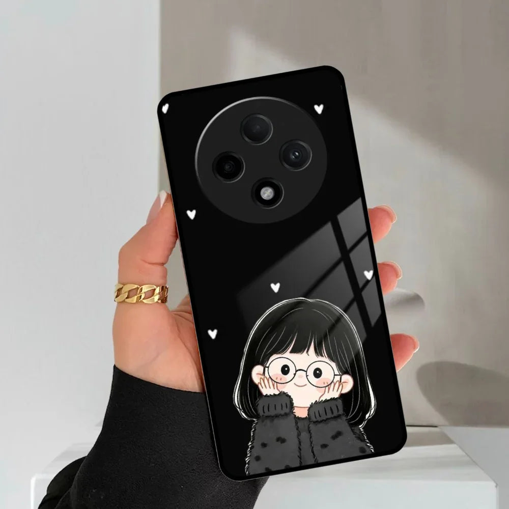 Sweet Blush Girl Glass Case Cover For Oppo - ShopOnCliQ