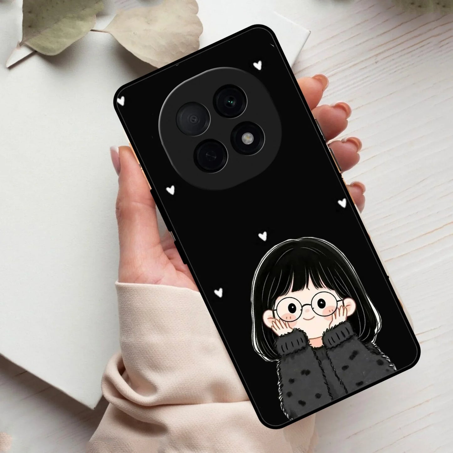 Sweet Blush Girl Glass Case Cover For Oppo - ShopOnCliQ