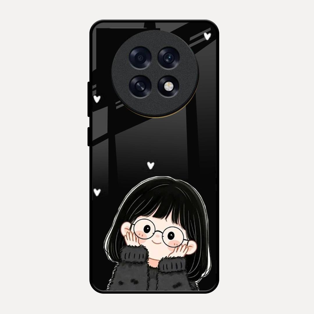Sweet Blush Girl Glass Case Cover For Oppo F31 Pro Plus 5G