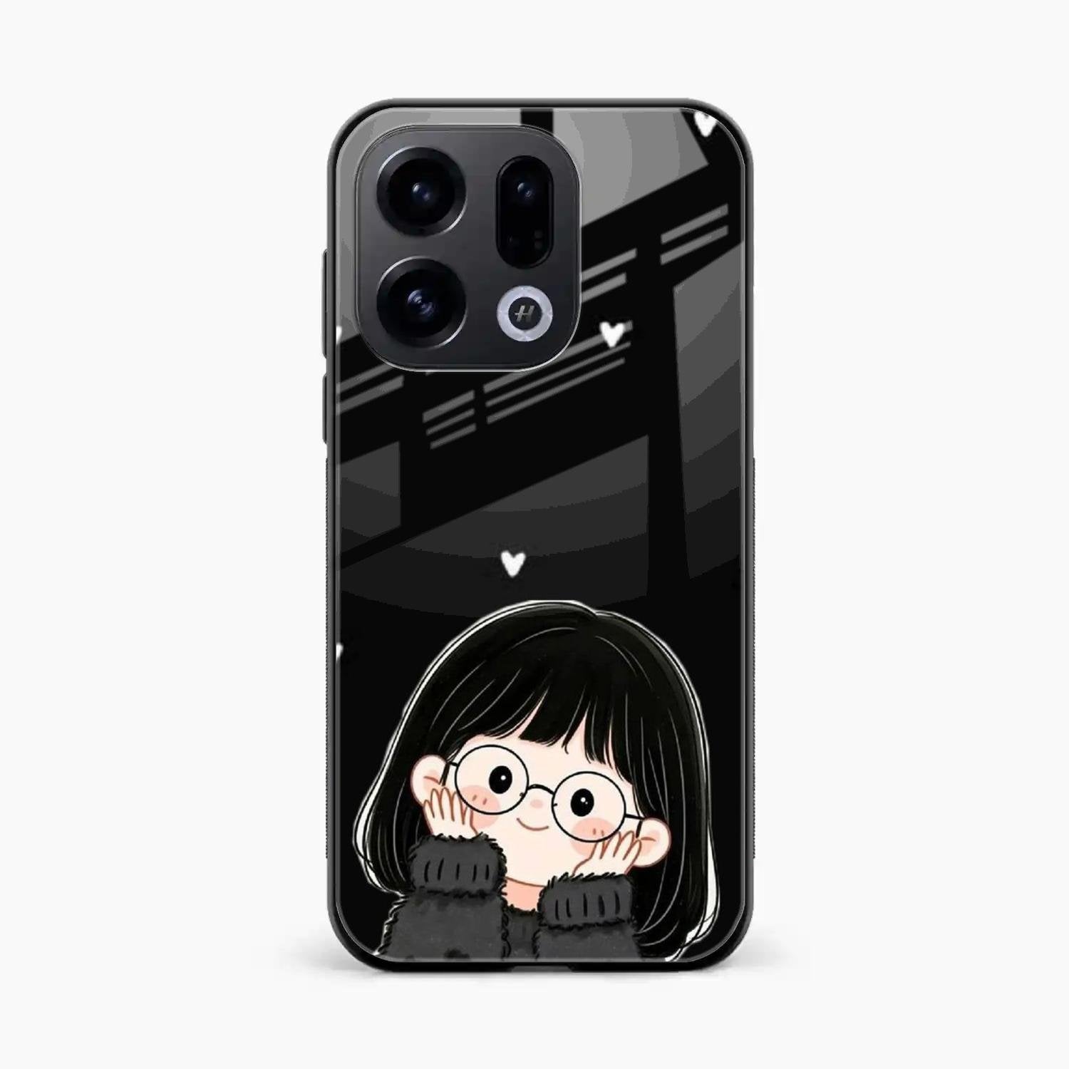 Sweet Blush Girl Glass Case Cover For Oppo Find X9 5G