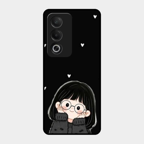 Sweet Blush Girl Glass Case Cover For Oppo K12X 5G