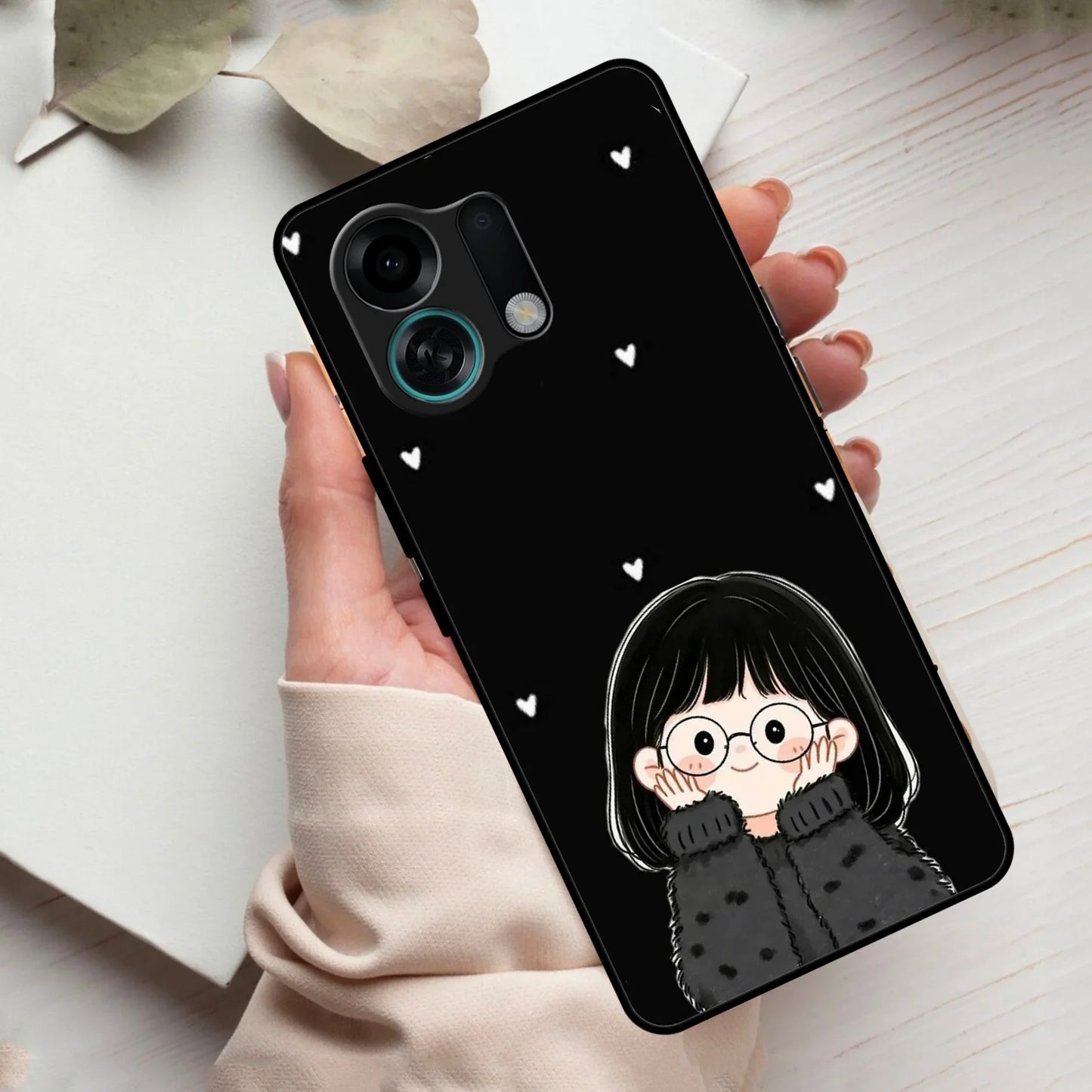 Sweet Blush Girl Glass Case Cover For Oppo - ShopOnCliQ