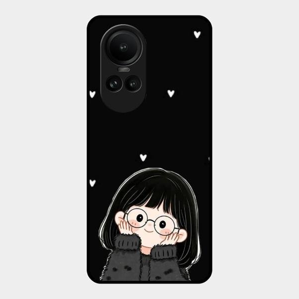 Sweet Blush Girl Glass Case Cover For Oppo Reno 10 Pro 5G