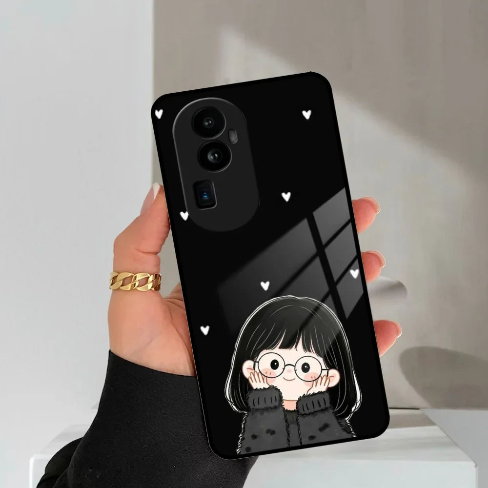 Sweet Blush Girl Glass Case Cover For Oppo - ShopOnCliQ