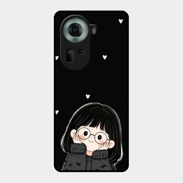 Sweet Blush Girl Glass Case Cover For Oppo Reno 11 5G