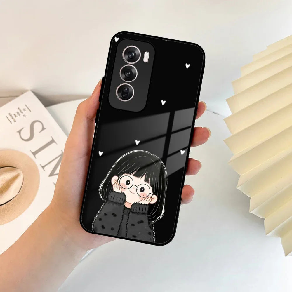Sweet Blush Girl Glass Case Cover For Oppo - ShopOnCliQ