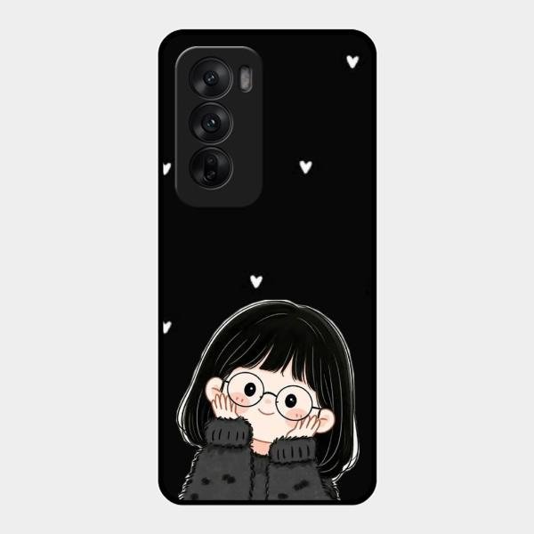 Sweet Blush Girl Glass Case Cover For Oppo Reno 12 5G