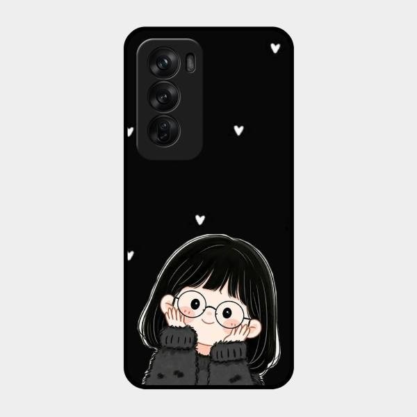 Sweet Blush Girl Glass Case Cover For Oppo Reno 12 Pro 5G