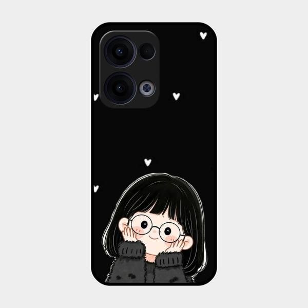 Sweet Blush Girl Glass Case Cover For Oppo Reno 13 5G