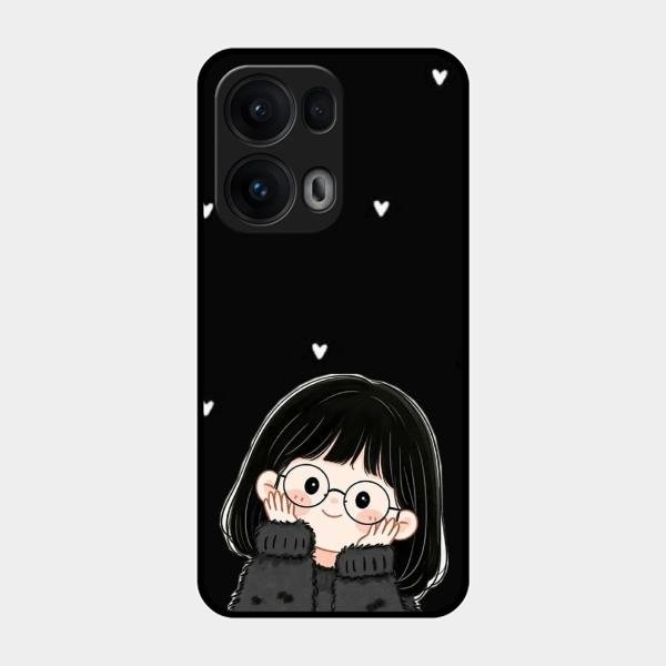 Sweet Blush Girl Glass Case Cover For Oppo Reno 13 Pro 5G