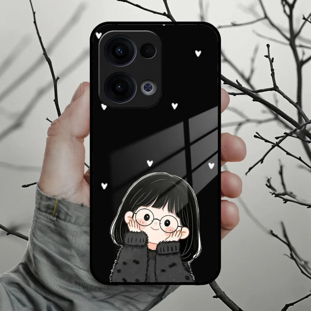 Sweet Blush Girl Glass Case Cover For Oppo - ShopOnCliQ