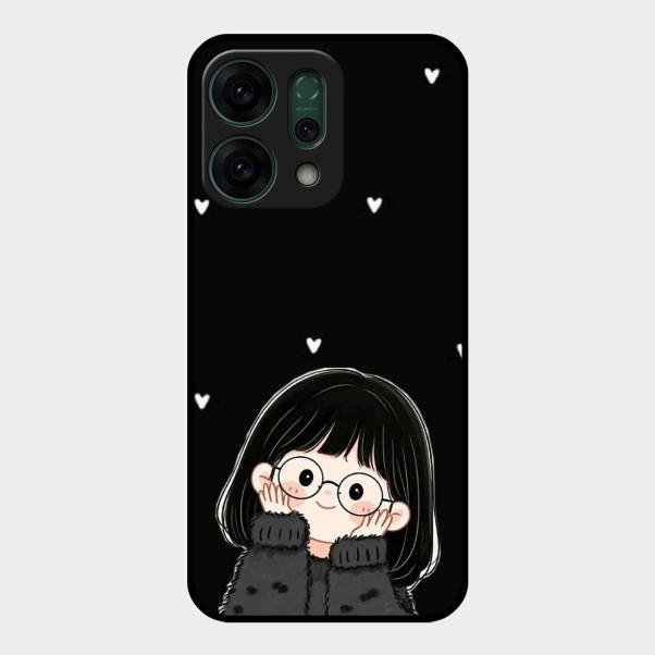 Sweet Blush Girl Glass Case Cover For Oppo Reno 14 5G