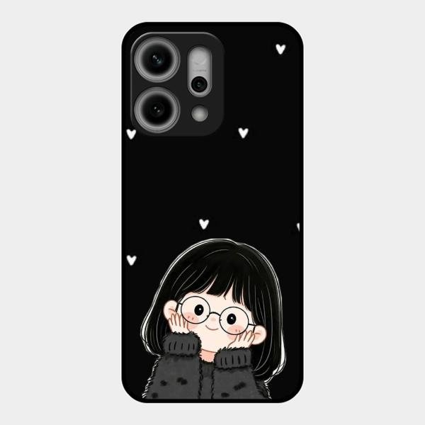 Sweet Blush Girl Glass Case Cover For Oppo Reno 14 Pro 5G